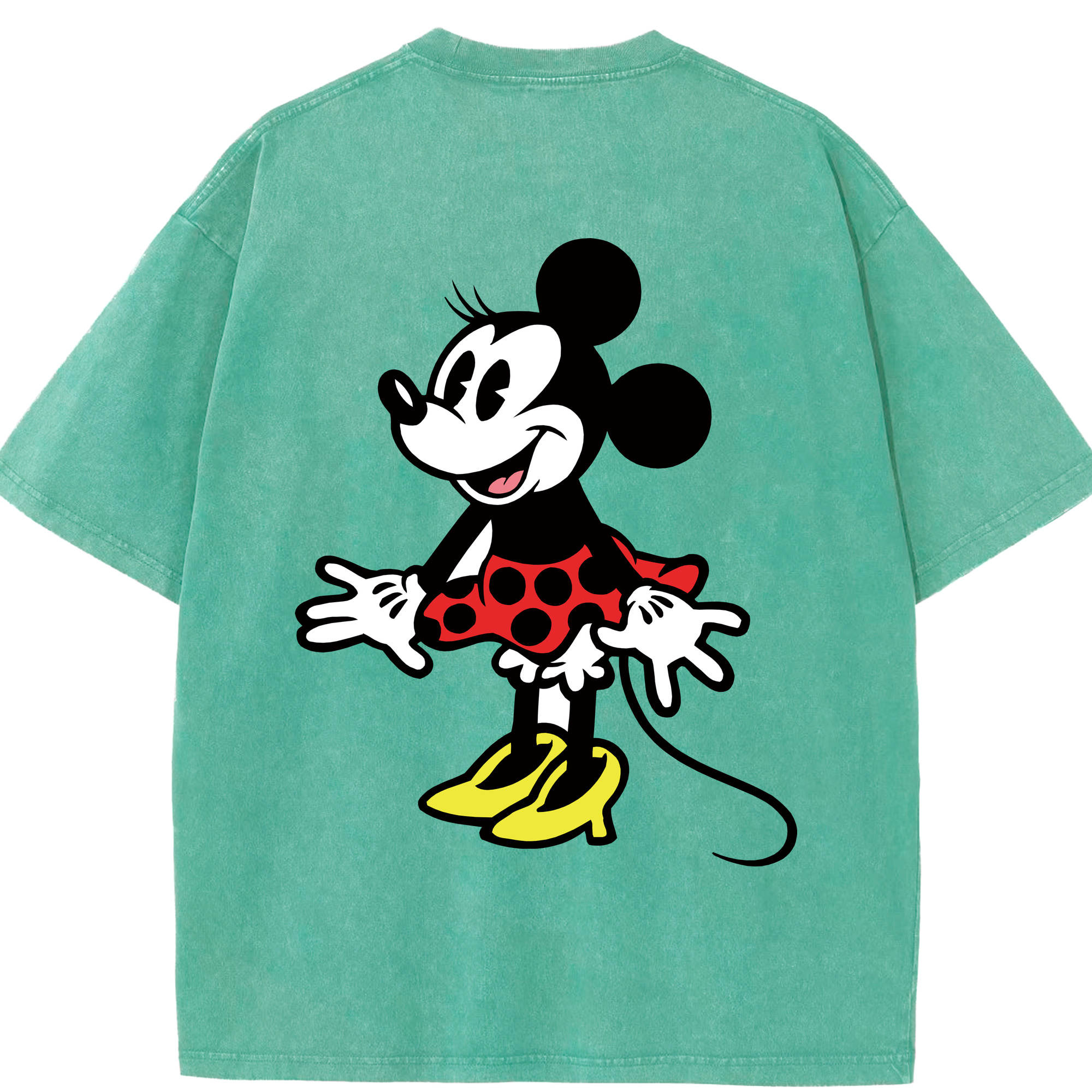 （画像用） ミッキーマウス Mickey Mouse 綿100% ヴィンテージ風 半袖Tシャツ（背面プリント）